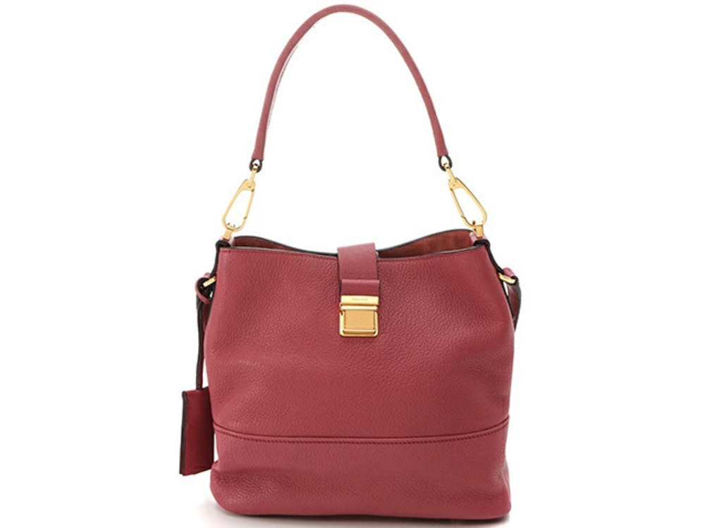 Miu Miu Madras Bag Shoulder Pink Leather
